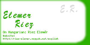 elemer riez business card